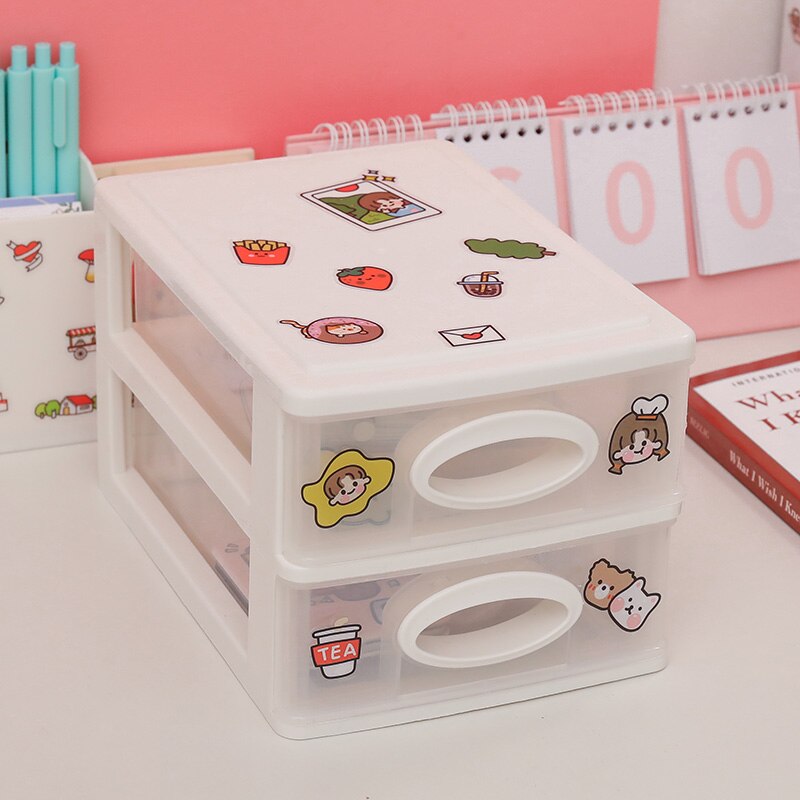 W&G Ins Drawer Desktop Plastic Storage Box Organizer Student Dormitory Cosmetics Sorting Box Sundries Stationery Rack