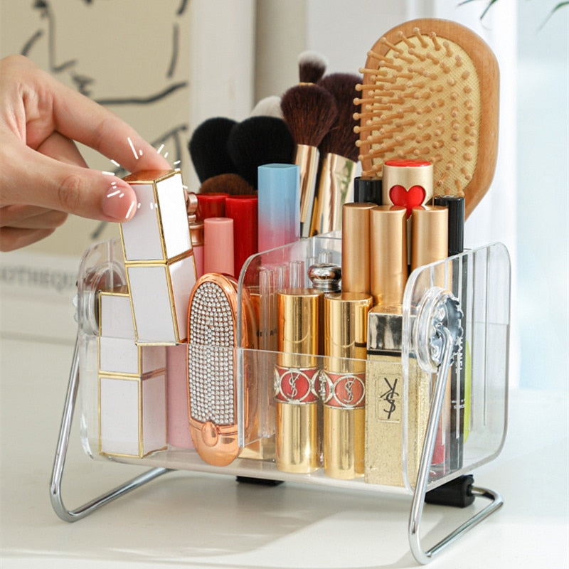 Yickyue CuteLife Rotatable Acrylic Stand Storage Shelf Home Decoration Phone Remote Control Holder Bathroom Makeup Organizer Table Shelf