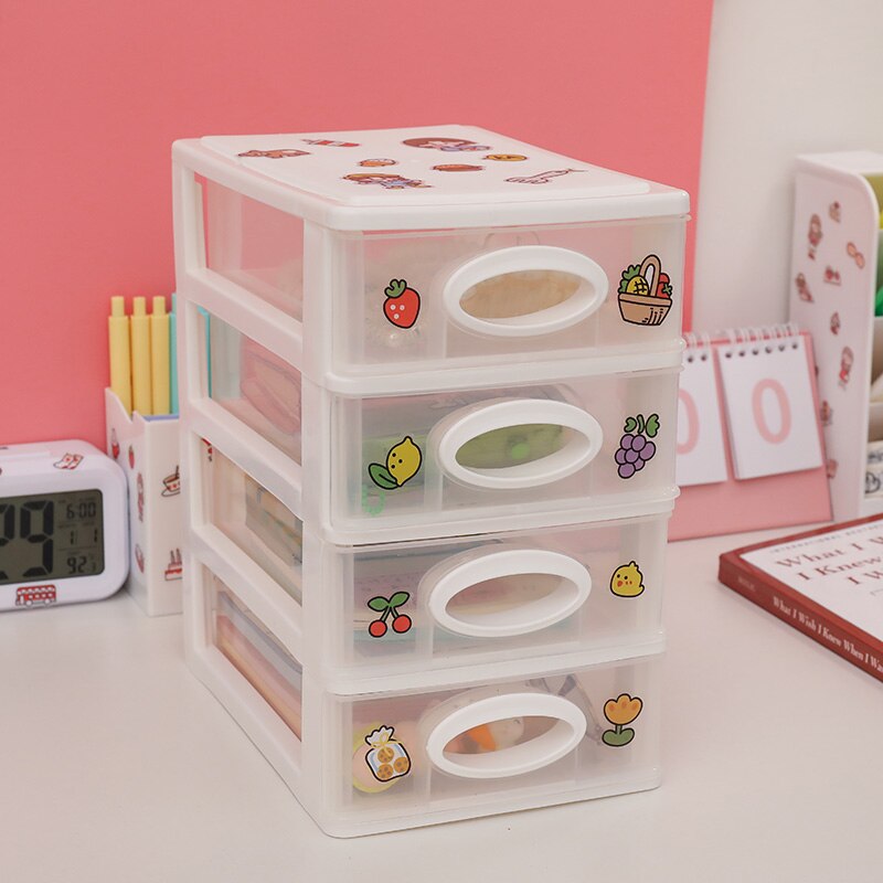 W&G Ins Drawer Desktop Plastic Storage Box Organizer Student Dormitory Cosmetics Sorting Box Sundries Stationery Rack