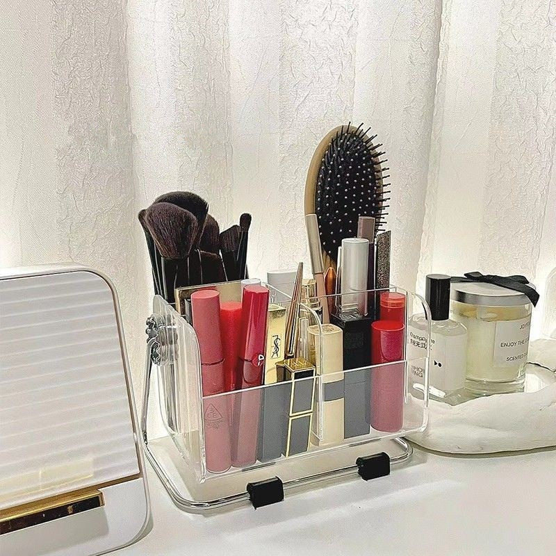 Yickyue CuteLife Rotatable Acrylic Stand Storage Shelf Home Decoration Phone Remote Control Holder Bathroom Makeup Organizer Table Shelf