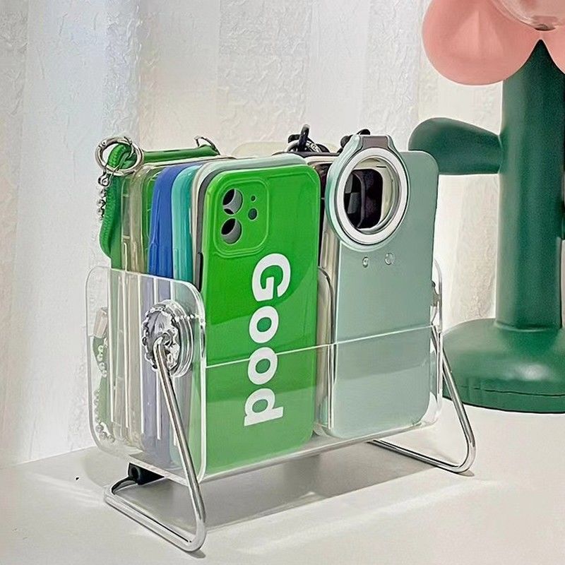 Yickyue CuteLife Rotatable Acrylic Stand Storage Shelf Home Decoration Phone Remote Control Holder Bathroom Makeup Organizer Table Shelf