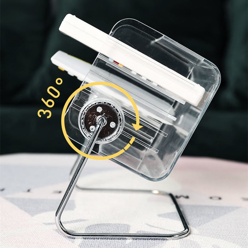 Yickyue CuteLife Rotatable Acrylic Stand Storage Shelf Home Decoration Phone Remote Control Holder Bathroom Makeup Organizer Table Shelf