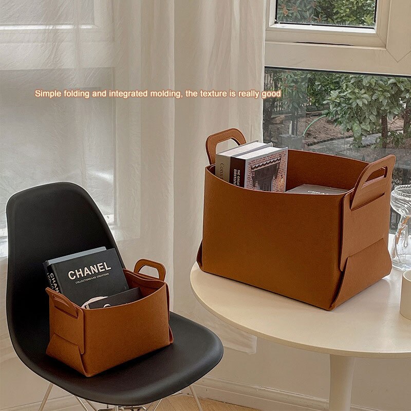 Storage Basket Felt Desktop Storage Basket Organizer Ins Snacks Storage Basket Dirty Clothes Basket Unprinted Large Storage Box