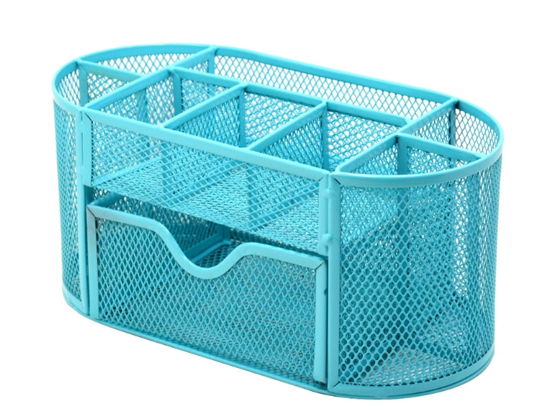 Yickyue Metal Penalty Organizer Mesh Desk Organizer Table 9 Grids Design Storage Box Drawer Pencil Pen Holder For Neatening Tools