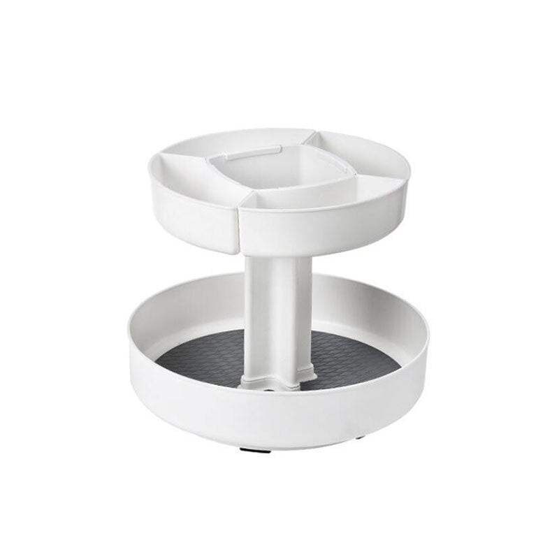 360 Degree Rotating Makeup Organizer Cosmetic Storage Box Fruit Dish Spice Rack Kitchen Accessories Plastic Box Multifunctional