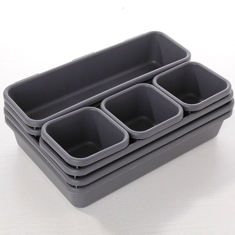 8pcs/set Drawer Storage Box Cosmetic Organizer Kitchen Tableware Jewelry Storage Tray Office Supplies Finishing Box Compartment