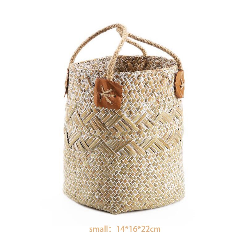Multifunction Handmade Rattan Weave Clothes Storage Basket Bathroom Garden Home Decorate Organizer Bag Decoration Flower Basket