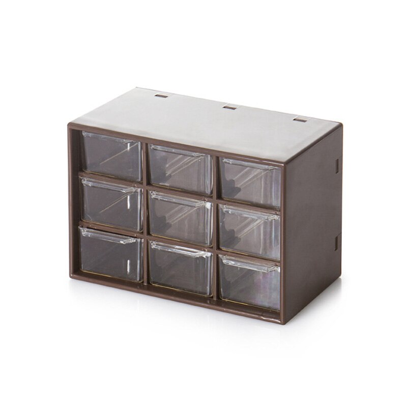 9 Grid Jewelry Storage Box Drawer Cosmetic Organizer Earrings Necklace Stationery Storage Multi-function Plastic Box Office