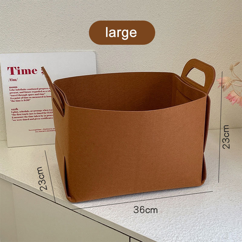 Storage Basket Felt Desktop Storage Basket Organizer Ins Snacks Storage Basket Dirty Clothes Basket Unprinted Large Storage Box