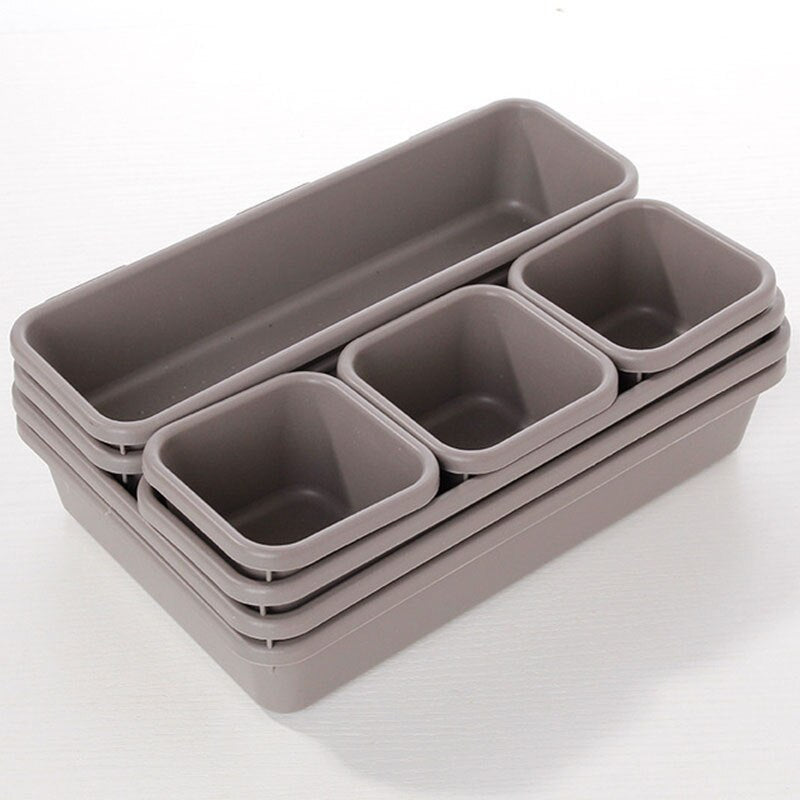 8pcs/set Drawer Storage Box Cosmetic Organizer Kitchen Tableware Jewelry Storage Tray Office Supplies Finishing Box Compartment