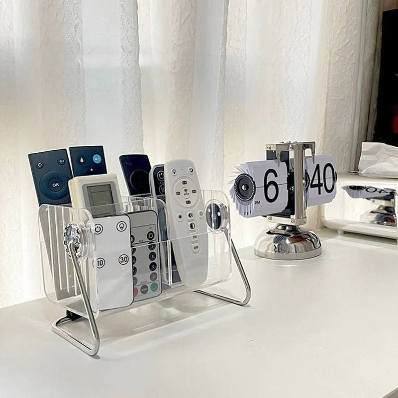 Acrylic Clear Remote Control Holder Desktop Home Decoration Bathroom Makeup Cosmetic Storage Box Glasses Sundries Organizer
