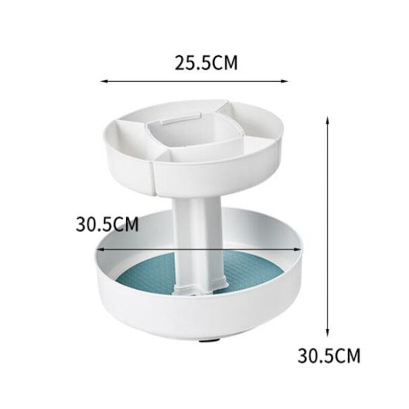 360 Degree Rotating Makeup Organizer Cosmetic Storage Box Fruit Dish Spice Rack Kitchen Accessories Plastic Box Multifunctional