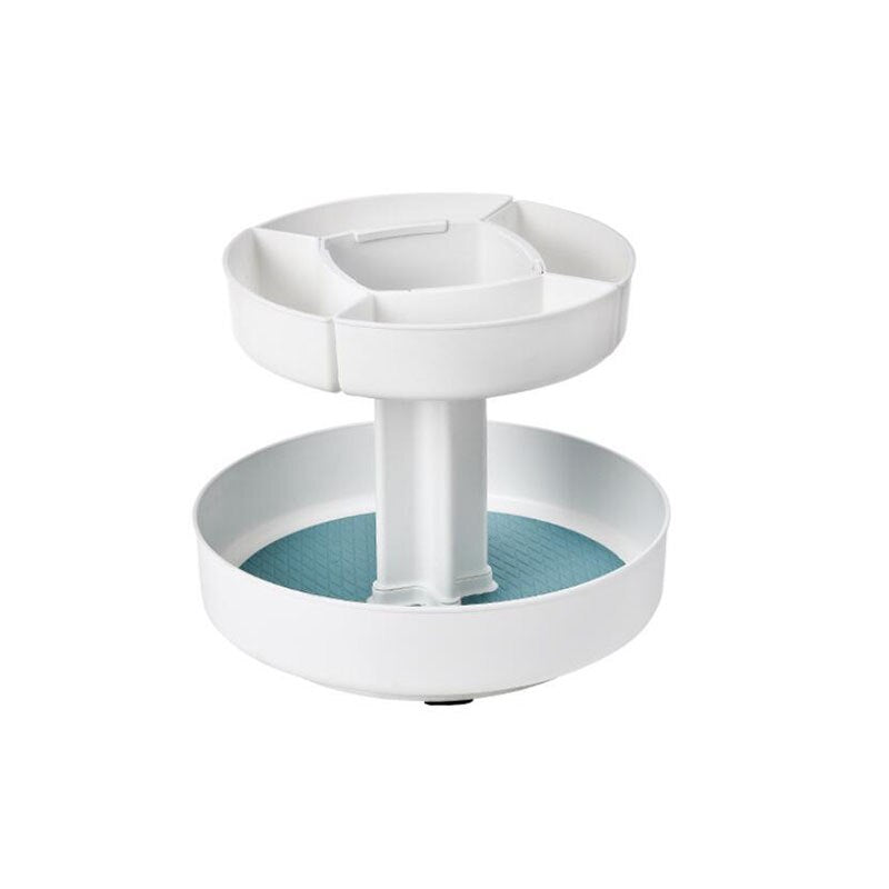 360 Degree Rotating Makeup Organizer Cosmetic Storage Box Fruit Dish Spice Rack Kitchen Accessories Plastic Box Multifunctional