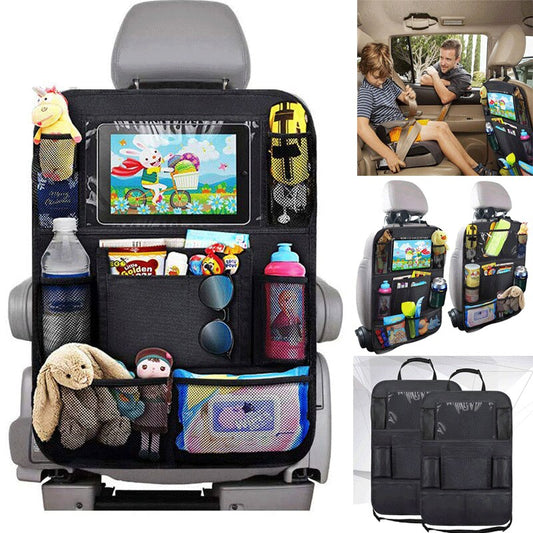 1pc/ 2pcs Car Seat Back Organizer 9 Storage Pockets with Touch Screen Tablet Holder Protector for Kids Children Car Accessories