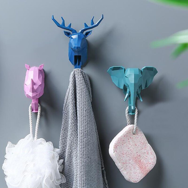 Animal Hook Hanger Strong Paste Storage Rack Home Decoration Key Hook Wall Sticker Universal Kitchen Bathroom Tool Creativity