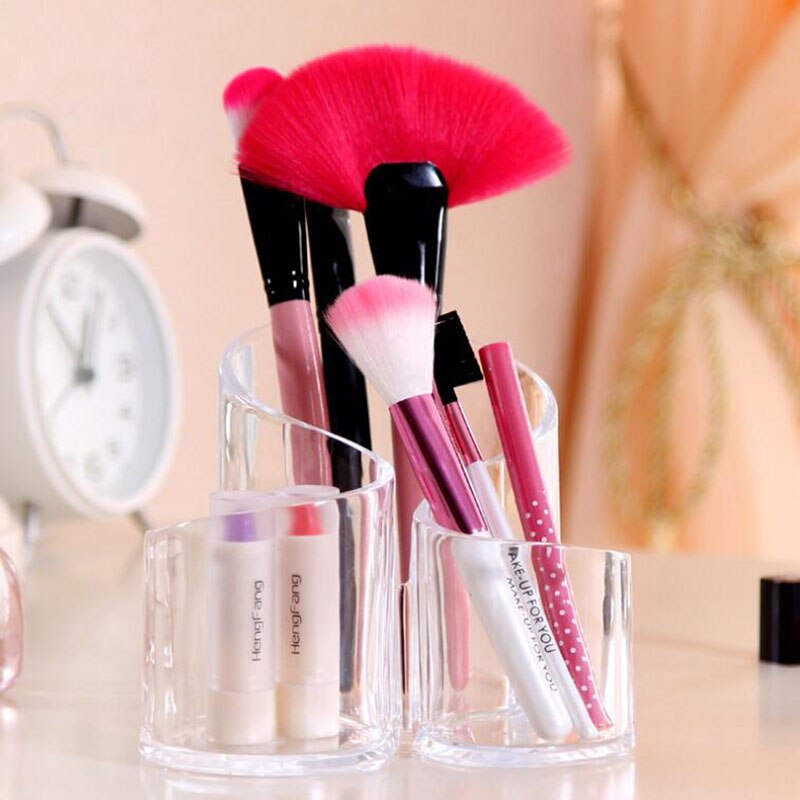 Makeup Brush Storage Box Cosmetic Organizer Lipstick Display Stand Transparent Storage Box Bathroom Desktop Home Finishing