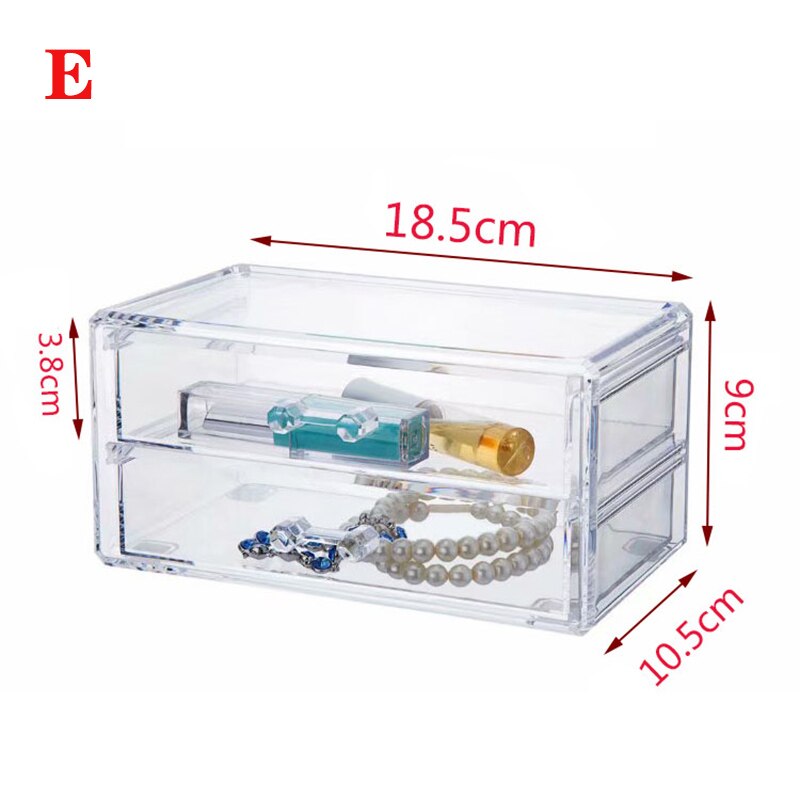 Acrylic Makeup Organizer Jewelry Storage Box Cosmetics Jewelry Display Plastic Box Transparent Drawer Powder Storage Lipstick