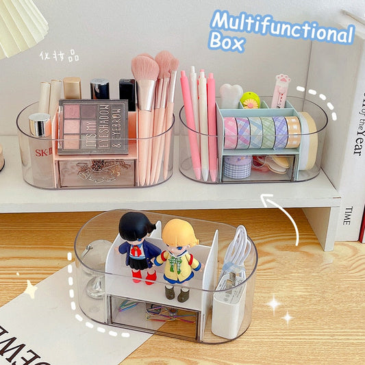 Desktop Organizer Acrylic Storage Box Drawer-type Transparent Multi-grid Lipstick Storage Artifact Makeup Brush Cosmetic Rack