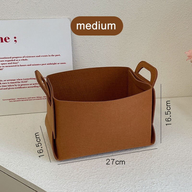 Storage Basket Felt Desktop Storage Basket Organizer Ins Snacks Storage Basket Dirty Clothes Basket Unprinted Large Storage Box