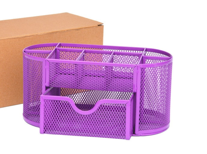 Yickyue Metal Penalty Organizer Mesh Desk Organizer Table 9 Grids Design Storage Box Drawer Pencil Pen Holder For Neatening Tools