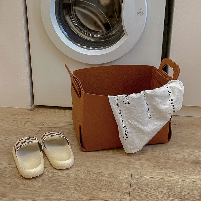 Storage Basket Felt Desktop Storage Basket Organizer Ins Snacks Storage Basket Dirty Clothes Basket Unprinted Large Storage Box