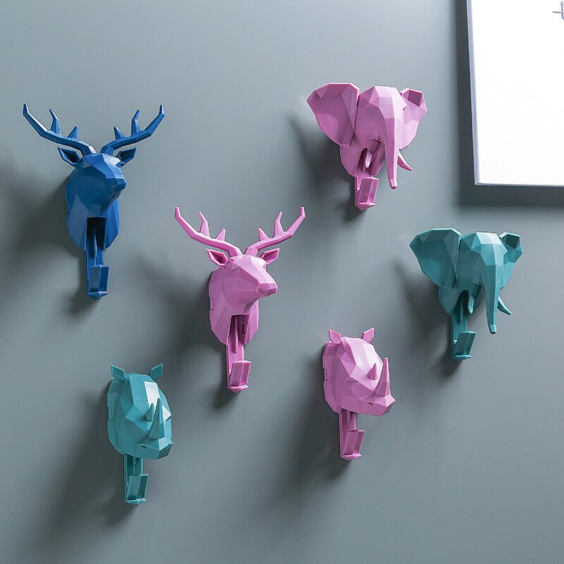Animal Hook Hanger Strong Paste Storage Rack Home Decoration Key Hook Wall Sticker Universal Kitchen Bathroom Tool Creativity