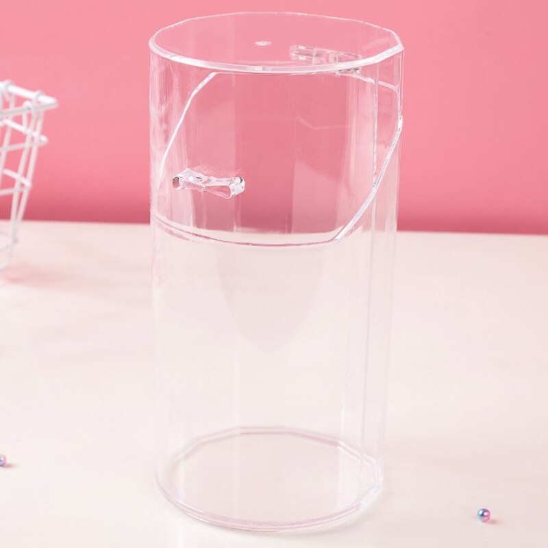 Transparent Cosmetic Organizer Makeup Brush Storage Box Pearl Plastic Box Dust Storage Tube Bathroom Accessories High Capacity