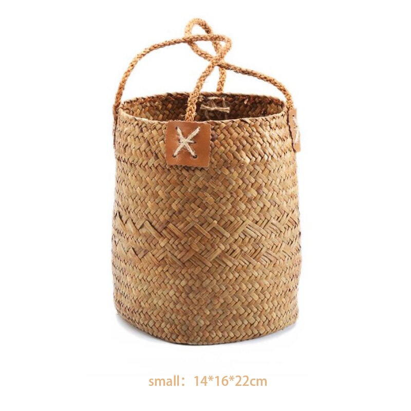 Multifunction Handmade Rattan Weave Clothes Storage Basket Bathroom Garden Home Decorate Organizer Bag Decoration Flower Basket