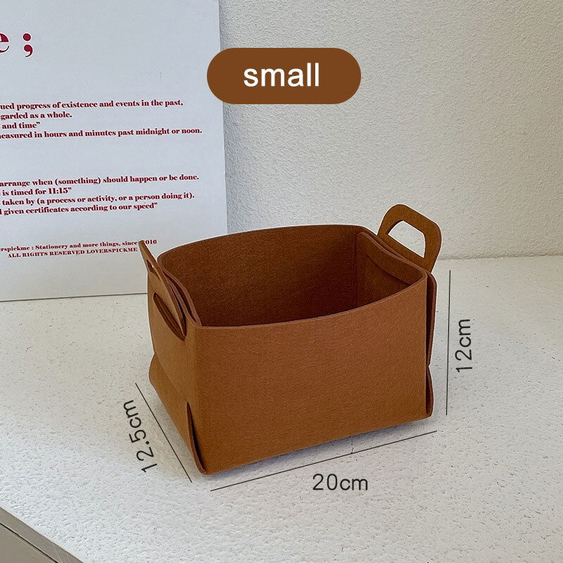 Storage Basket Felt Desktop Storage Basket Organizer Ins Snacks Storage Basket Dirty Clothes Basket Unprinted Large Storage Box