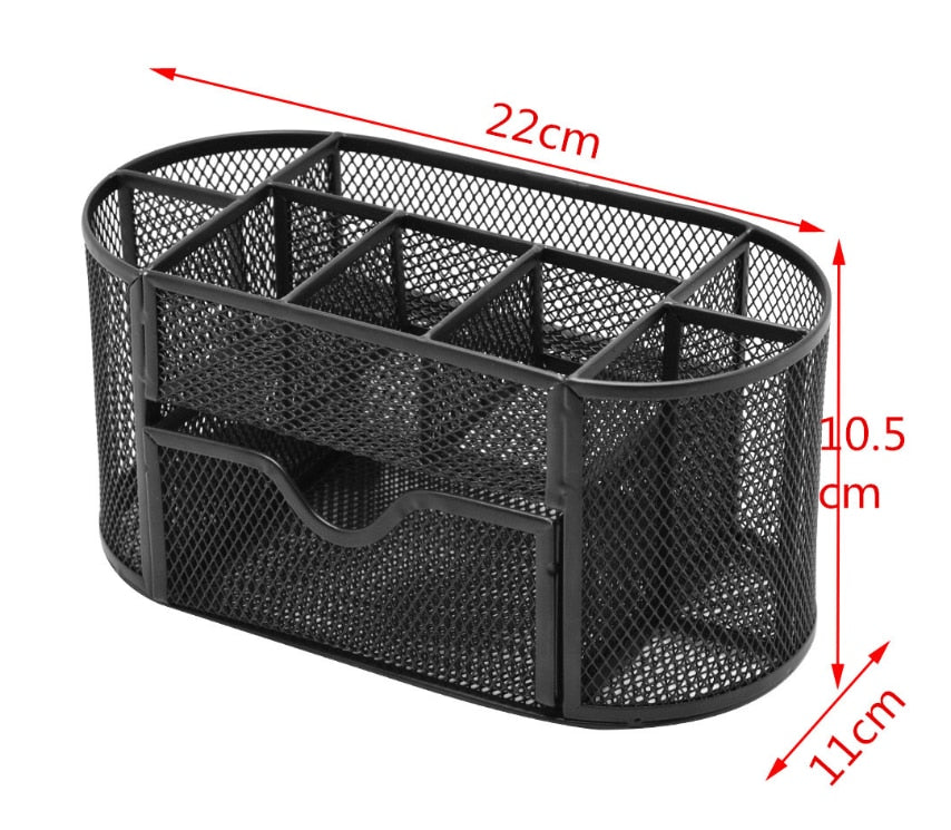 Yickyue Metal Penalty Organizer Mesh Desk Organizer Table 9 Grids Design Storage Box Drawer Pencil Pen Holder For Neatening Tools