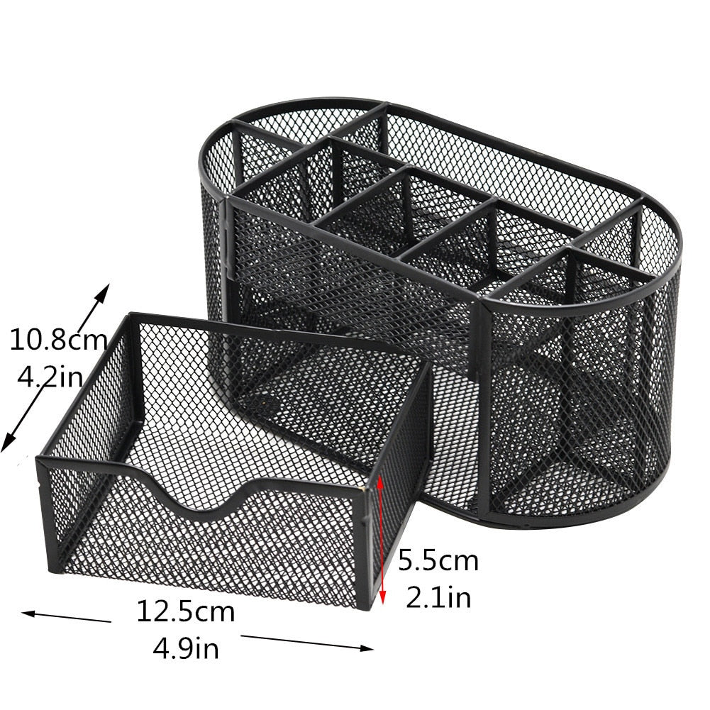 Yickyue Metal Penalty Organizer Mesh Desk Organizer Table 9 Grids Design Storage Box Drawer Pencil Pen Holder For Neatening Tools