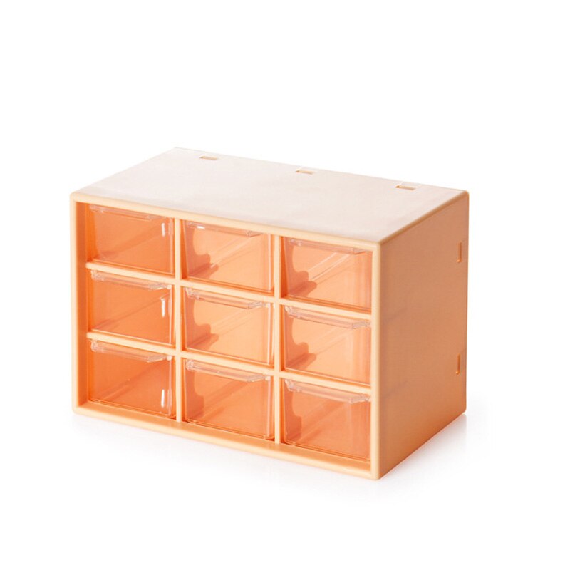 9 Grid Jewelry Storage Box Drawer Cosmetic Organizer Earrings Necklace Stationery Storage Multi-function Plastic Box Office