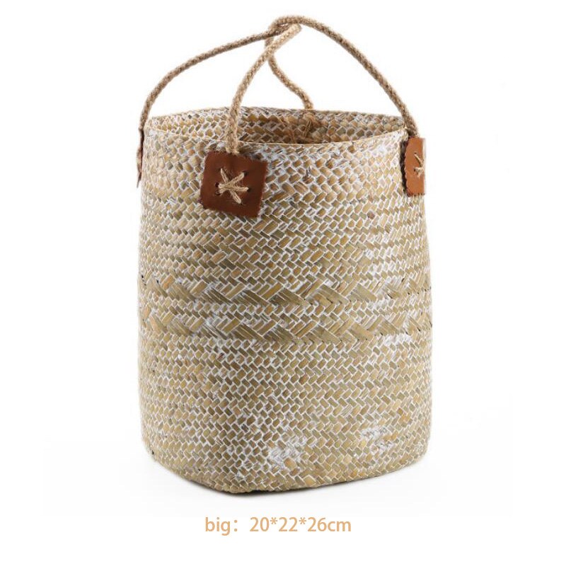 Multifunction Handmade Rattan Weave Clothes Storage Basket Bathroom Garden Home Decorate Organizer Bag Decoration Flower Basket