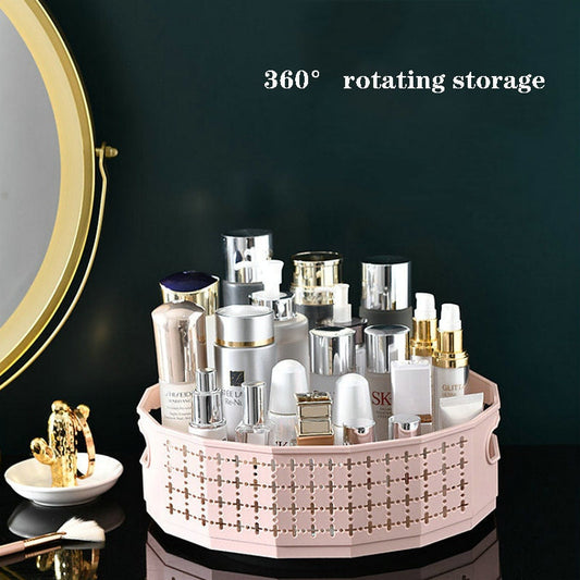 Rotating Organizer Cosmetic Storage Box Kitchen Bathroom Accessories Fruit Tray Multifunctional Desktop Seasoning Storage Rack