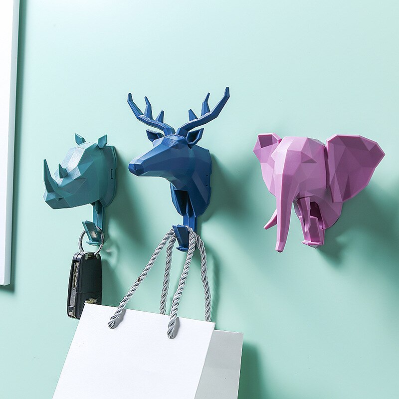 Animal Hook Hanger Strong Paste Storage Rack Home Decoration Key Hook Wall Sticker Universal Kitchen Bathroom Tool Creativity