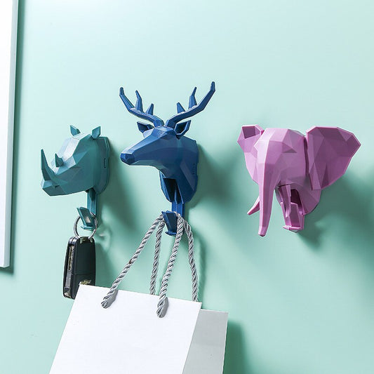 Animal Hook Hanger Strong Paste Storage Rack Home Decoration Key Hook Wall Sticker Universal Kitchen Bathroom Tool Creativity