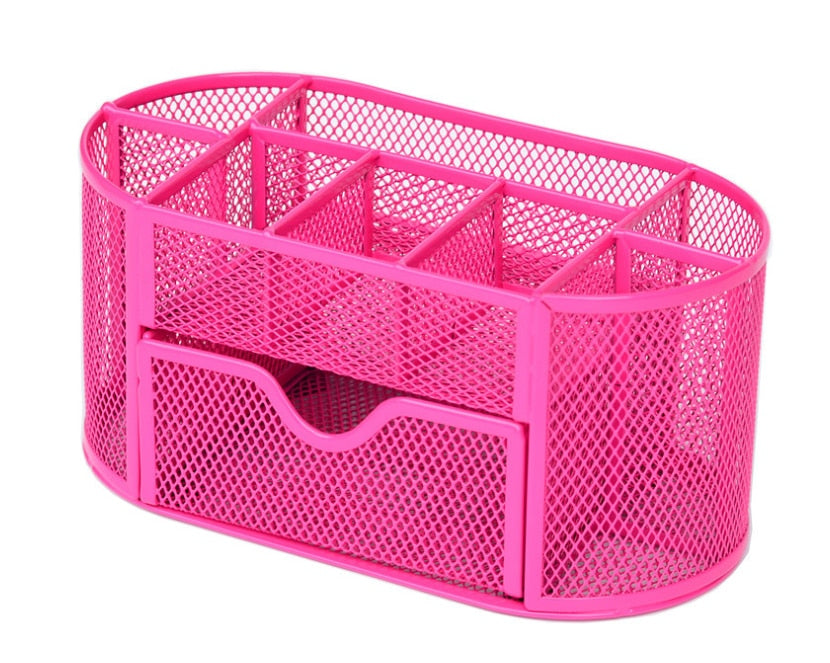 Yickyue Metal Penalty Organizer Mesh Desk Organizer Table 9 Grids Design Storage Box Drawer Pencil Pen Holder For Neatening Tools