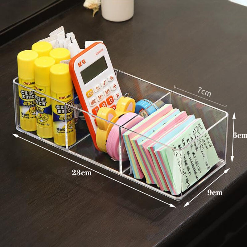 Clear Drawer Organizer Tray Cosmetic Storage Box Makeup Organizer Plastic Stationery Storage Drawer Dividers Can Overlap Case